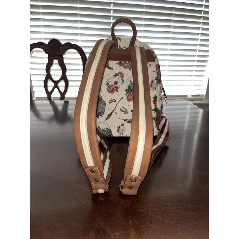 Loungefly Harry Potter Tattoo Art Cream Color Mini Backpack Excellent Condition - Picture 4 of 16